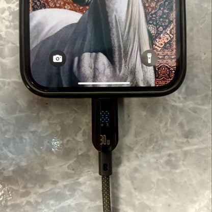 كابل (Type C x Lighting) ب مؤشر ديجيتال